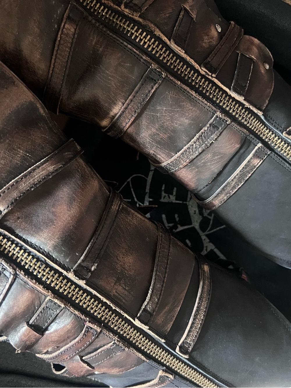 Freebird Rylie - Black and Distressed Brown Leather Buckle Boots - Picture 7 of 7